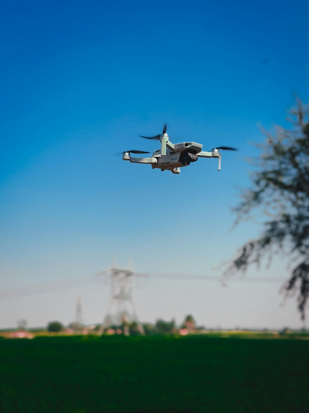 drone flying over landscape